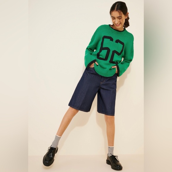 Porridge Sweaters - Anthropologie Porridge Wide Sleeve Graphic Number Sweater